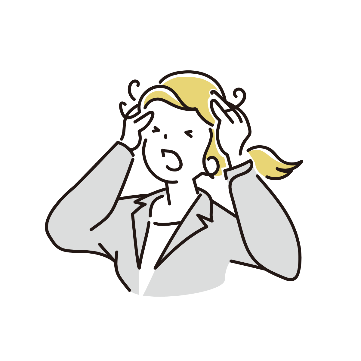 頭を抱える女性